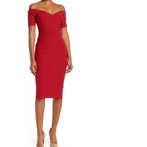 OFF THE SHOULDER RED DRESS